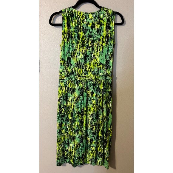 BCBGMaxAzria Meri Dress Black Green S Small Sleeveless Colorful Stretch Sheath - Picture 9 of 10